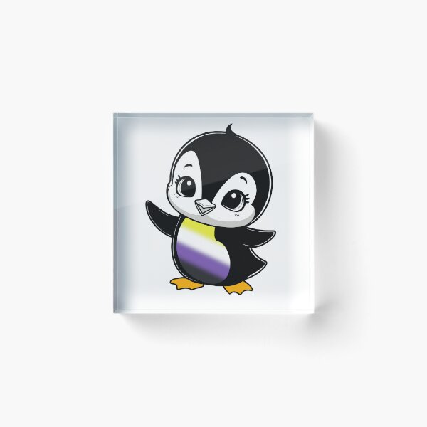 Item preview, Nonbinary Pride Baby Penguin, Kawaii Enby Flag Penguin designed and sold by Travelslightly.