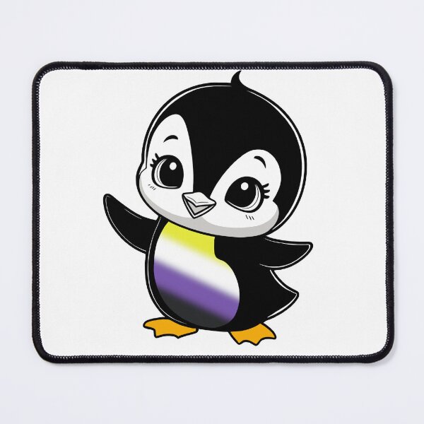 Item preview, Nonbinary Pride Baby Penguin, Kawaii Enby Flag Penguin designed and sold by Travelslightly.