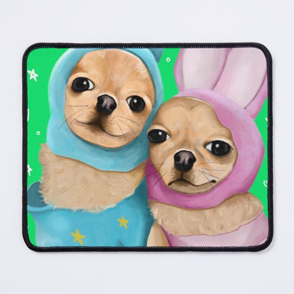 Item preview, Two adorable chihuahuas wearing bunny costumes designed and sold by mistonterias.