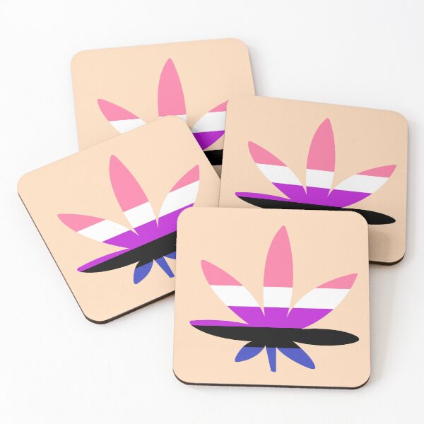 Item preview, Genderfluid Flag Pride Cannabis Leaf - LGBTQ+ Stoner Art designed and sold by Cannaxes Studio.
