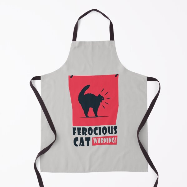 Item preview, Ferocious cat warning sign illustration designed and sold by Verro Riezie.