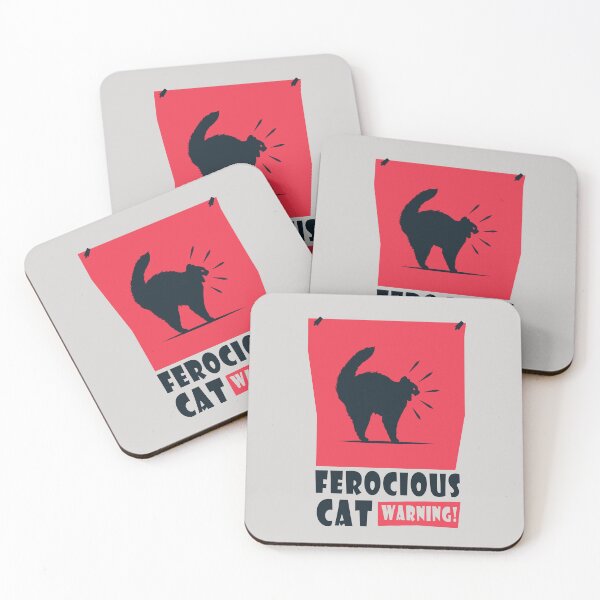 Item preview, Ferocious cat warning sign illustration designed and sold by Verro Riezie.