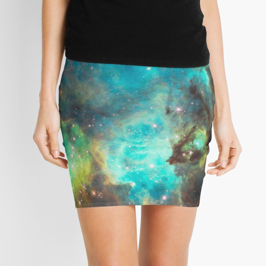 Disover Green Galaxy Mini Skirt