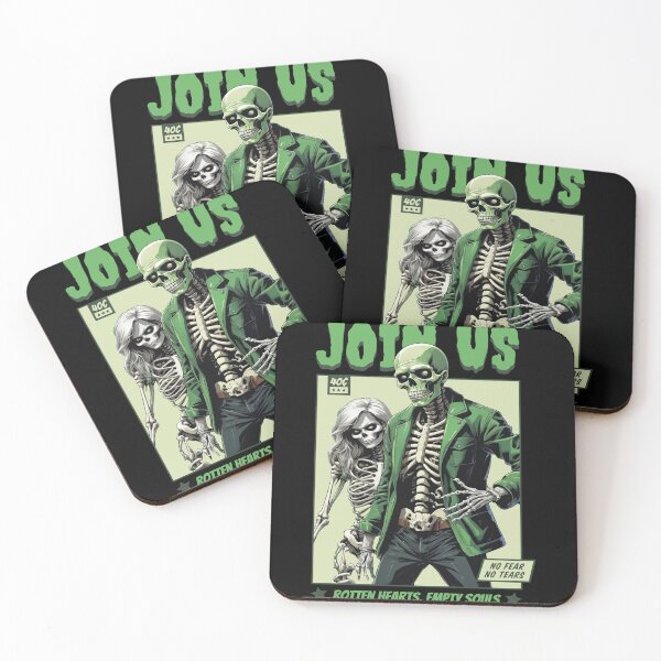 Item preview, Join Us Retro Skeleton Couple Art with Gothic designed and sold by DrawHandArt.