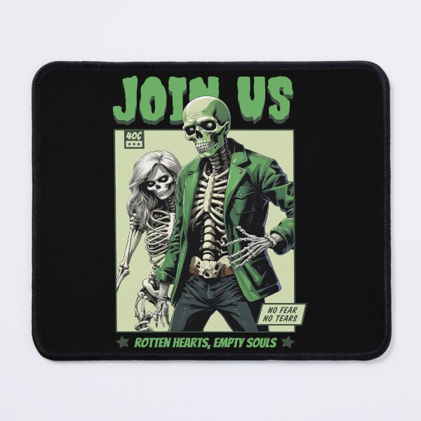 Item preview, Join Us Retro Skeleton Couple Art with Gothic designed and sold by DrawHandArt.