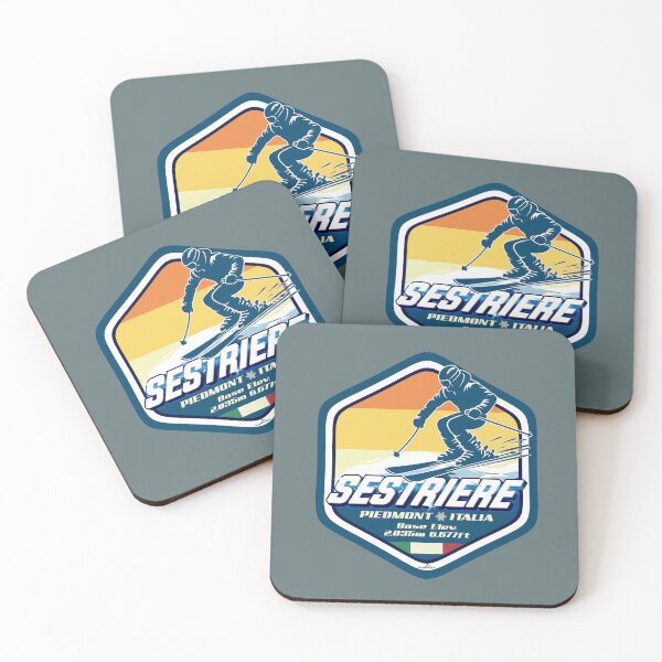 Item preview, Sestriere Italy Skiing Italian Alps Sticker T-Shirt 02 designed and sold by OuterShellUK.