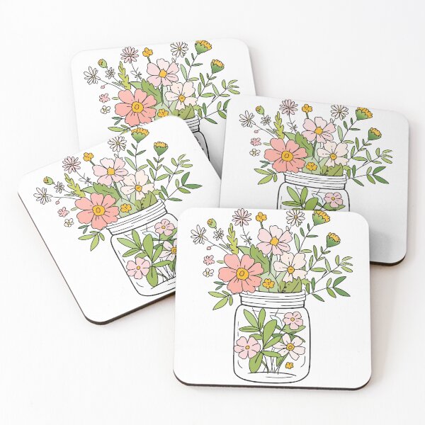 Item preview, Mason jar with flowers designed and sold by xiao xuans.