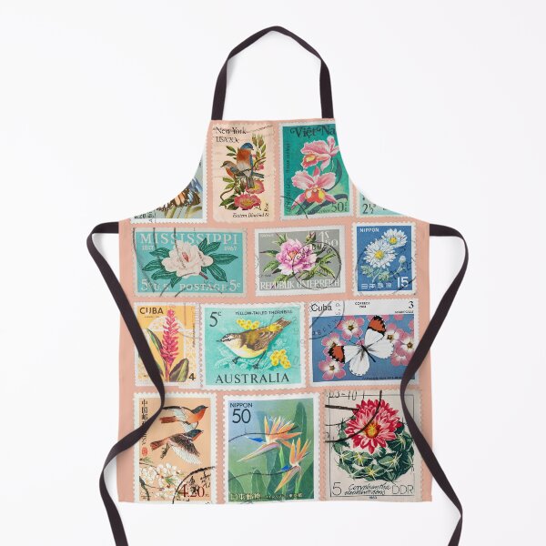 Item preview, Boho vintage postal stamps, floral and bird patterns from very different places designed and sold by coloursforkids.