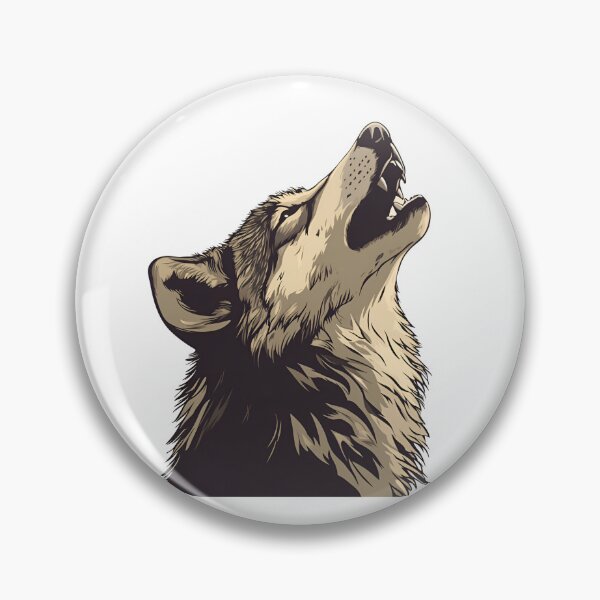 Item preview, Howling Wolf Cartoon Style Sticker Logo, Illustration, Wall arts, Art Prints and More designed and sold by Kevin Lou.
