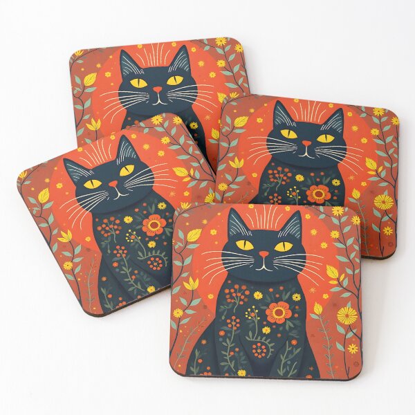 Item preview, Floral Majesty: Mystical Black Cat designed and sold by Emilia-Design.