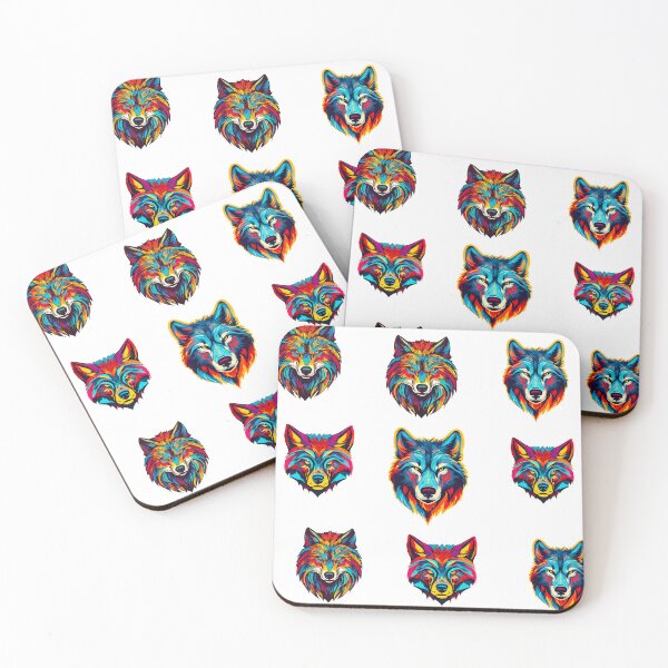 Item preview, Technicolor Wolf Visage Pattern 1 designed and sold by Tom-Johnson.