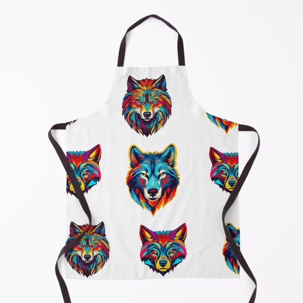 Item preview, Technicolor Wolf Visage Pattern 1 designed and sold by Tom-Johnson.