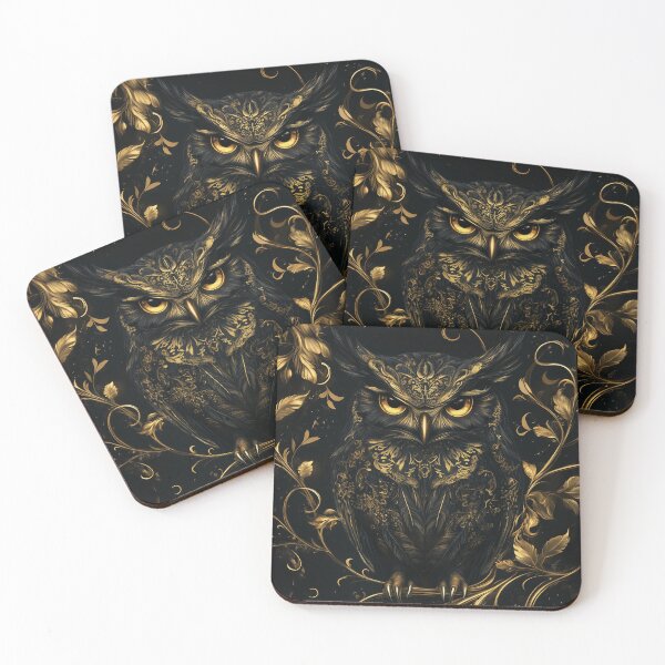 Item preview, Owl, black and gold designed and sold by Quotes-and-plus.