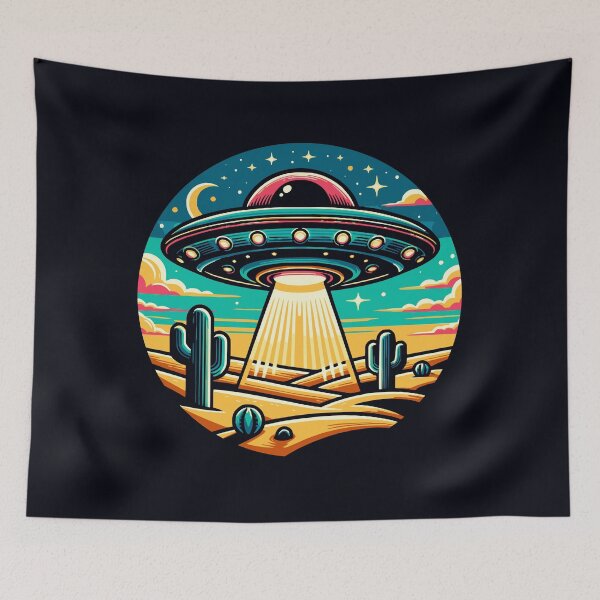 Item preview, UFO in desert designed and sold by roswellboutique.