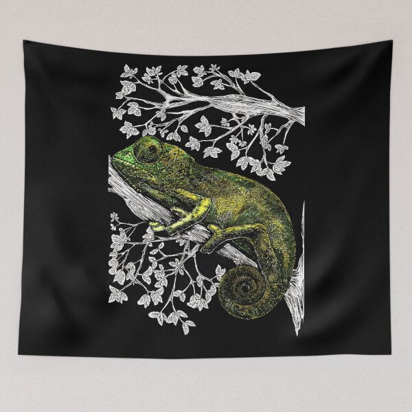 Item preview, Chameleon 2 Art Print, Original, Hand Drawn Chameleon in a Tree designed and sold by Kris Curran.