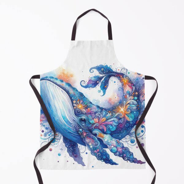 Item preview, Watercolor Illustration of Whimsical Celestial Whale with glitter effect. designed and sold by ideandesign.