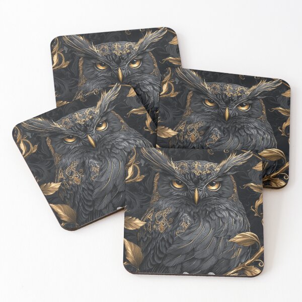 Item preview, Owl, black and gold designed and sold by Quotes-and-plus.