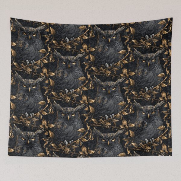 Item preview, Owl, black and gold designed and sold by Quotes-and-plus.