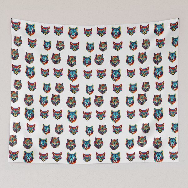 Item preview, Technicolor Wolf Visage Pattern 3 designed and sold by Tom-Johnson.
