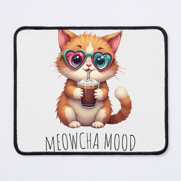 Item preview, Meowcha Mood - Cute Cat Coffee Lover Design designed and sold by Furr-n-Purr.