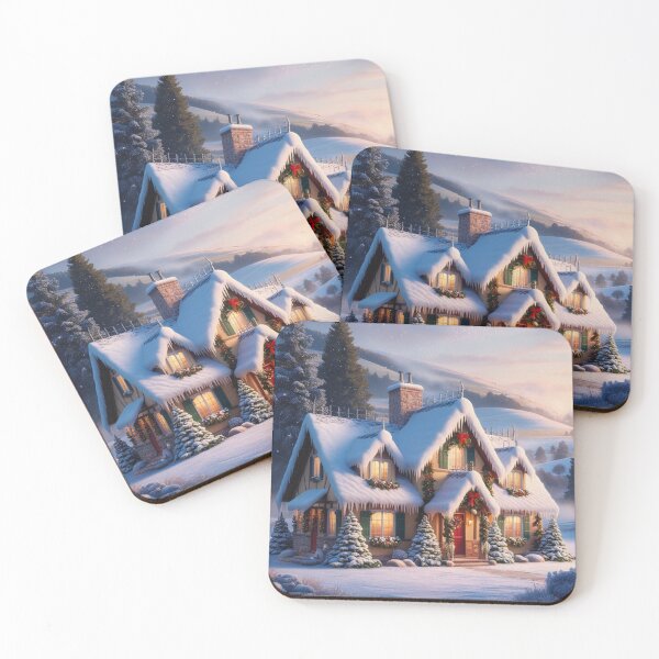 Item preview, Beautiful Snow-Covered Christmas Cottage designed and sold by T-shirtMill.