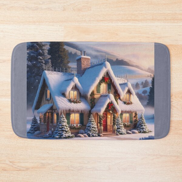 Item preview, Beautiful Snow-Covered Christmas Cottage designed and sold by T-shirtMill.