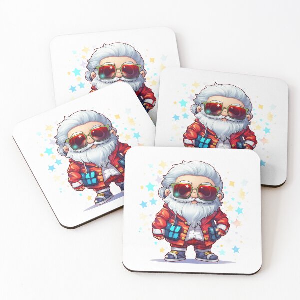 Item preview, Kawaii Cute Modern Santa Claus in Red Sunglasses  designed and sold by KawaiiArtStyle.