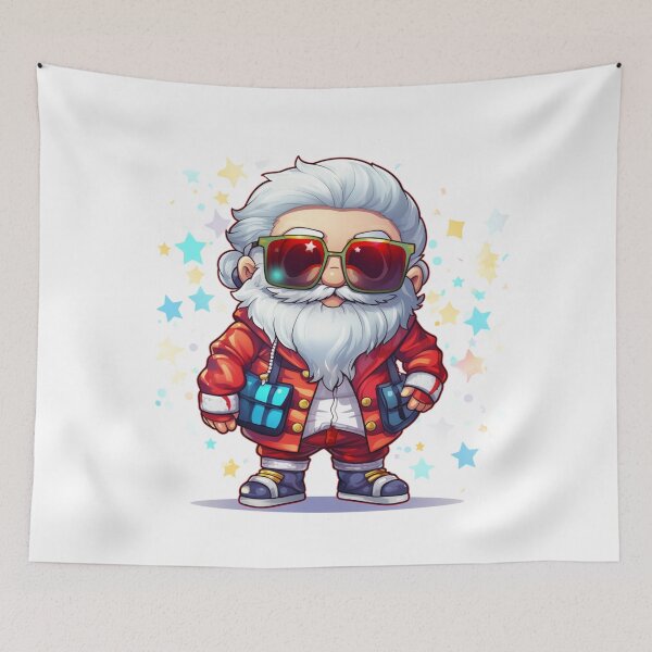 Item preview, Kawaii Cute Modern Santa Claus in Red Sunglasses  designed and sold by KawaiiArtStyle.