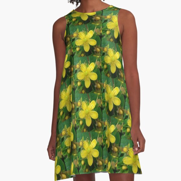 Yellow Flowers A-Line Dress