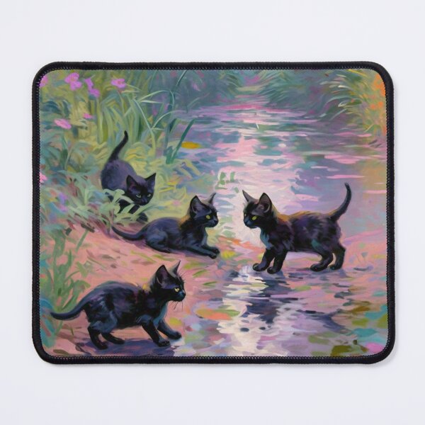 Item preview, Monet-Inspired Black Kittens! designed and sold by vwcallais.