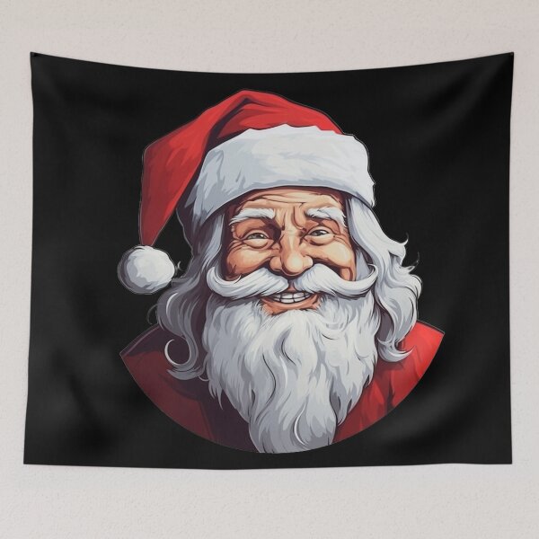 Item preview, Cute Retro Santa Claus in Red Christmas Hat designed and sold by KawaiiArtStyle.