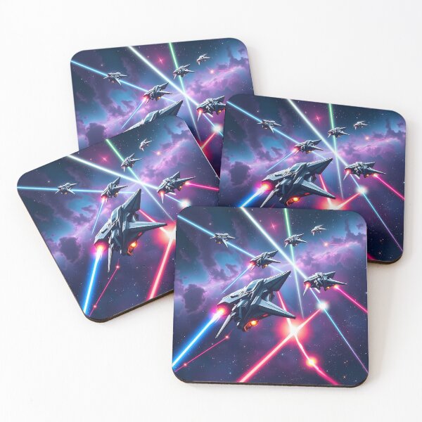 Item preview, Scifi Starfighter Battles Art Deep Space Planets Star designed and sold by ART ATTACK ZONE.