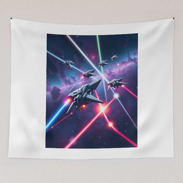 Item preview, Scifi Starfighter Battles Art Deep Space Planets Star designed and sold by ART ATTACK ZONE.