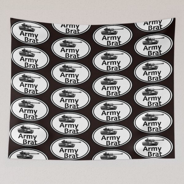 Item preview, Army Brat print novelty with tank illustration  designed and sold by PSST-Design.