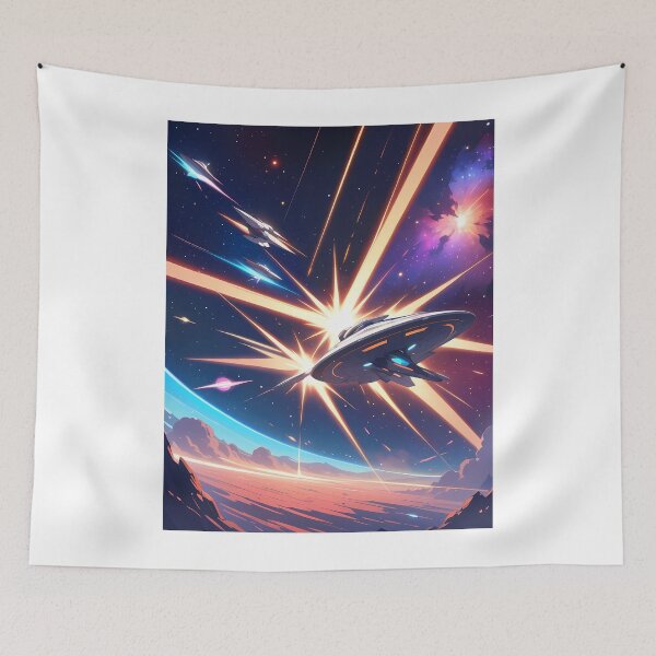 Item preview, Colorful Starfighter Battles in Deep Space Planets Star designed and sold by ART ATTACK ZONE.