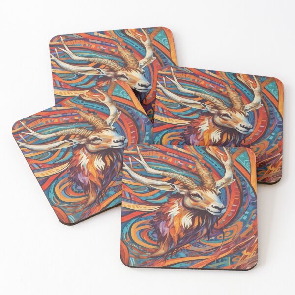 Item preview, Vivid swirling colors encircle the majestic head of an antelope designed and sold by InezPhotography.