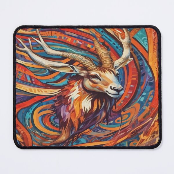 Item preview, Vivid swirling colors encircle the majestic head of an antelope designed and sold by InezPhotography.