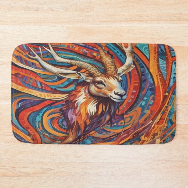 Item preview, Vivid swirling colors encircle the majestic head of an antelope designed and sold by InezPhotography.
