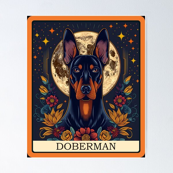 Item preview, Carta del Tarot Doberman Boho Doberman Celestial designed and sold by JuliaPop.