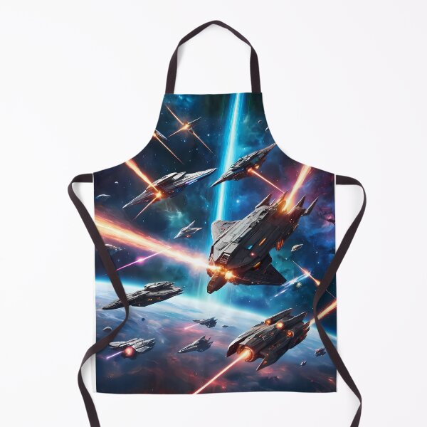 Item preview, Laser Starfighter Battles Landscape Deep Space Planets Star designed and sold by ART ATTACK ZONE.