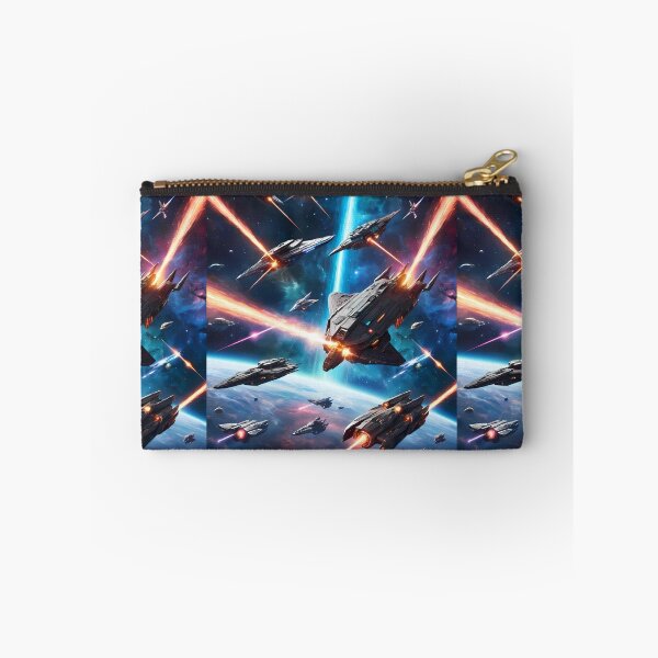 Item preview, Laser Starfighter Battles Landscape Deep Space Planets Star designed and sold by ART ATTACK ZONE.