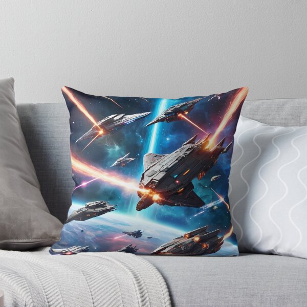 Item preview, Laser Starfighter Battles Landscape Deep Space Planets Star designed and sold by ART ATTACK ZONE.