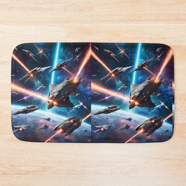 Item preview, Laser Starfighter Battles Landscape Deep Space Planets Star designed and sold by ART ATTACK ZONE.