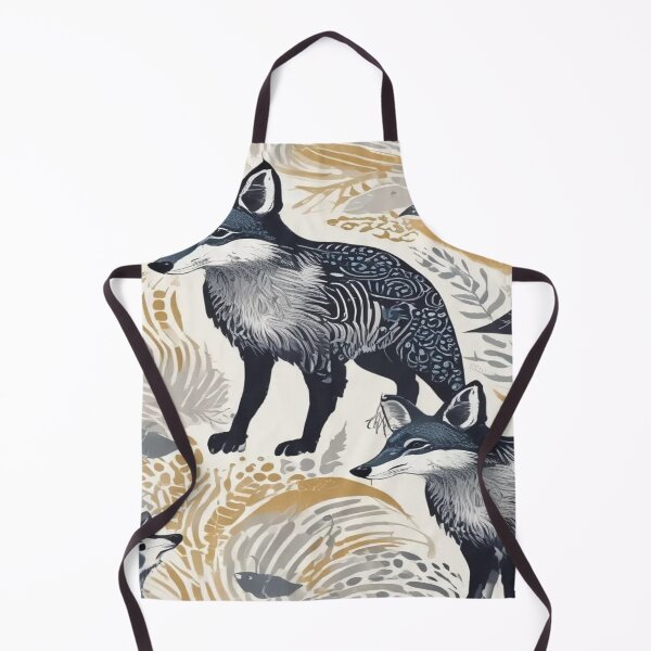 Item preview, Stylized foxes with intricate patterns overlay a background of abstract leaves and foliage designed and sold by InezPhotography.