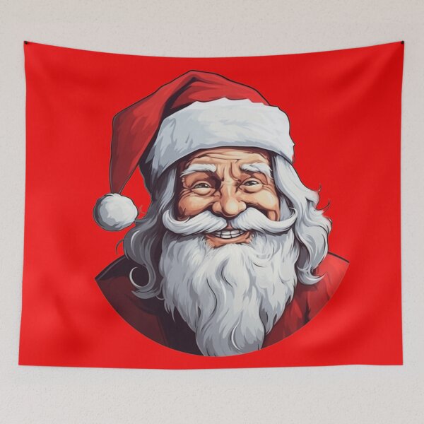 Item preview, Cute Retro Santa Claus in Red Christmas Hat designed and sold by KawaiiArtStyle.