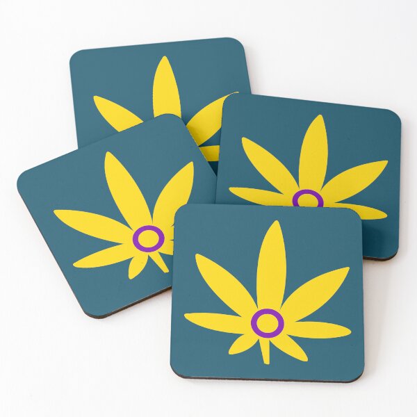 Item preview, Intersex Flag weed Leaf  designed and sold by Cannaxes Studio.