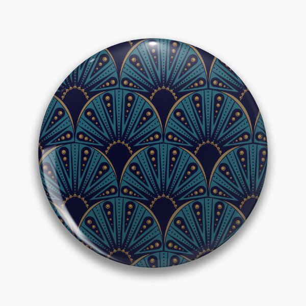 Item preview, Gold and Blue Art Deco Pattern designed and sold by Alexandrakevyn.