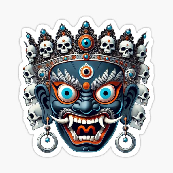 Mahakala Mask Super Skulls Sticker