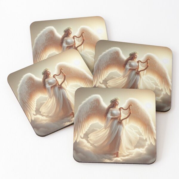 Item preview, Angel Playing Harp in Heaven designed and sold by JesusClub.