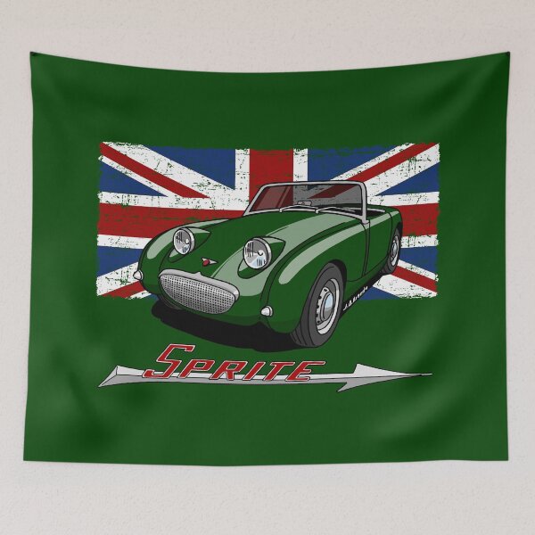 Item preview, My drawing of the Frogeye Sprite with Union Jack background and arrow logo designed and sold by designjaag.